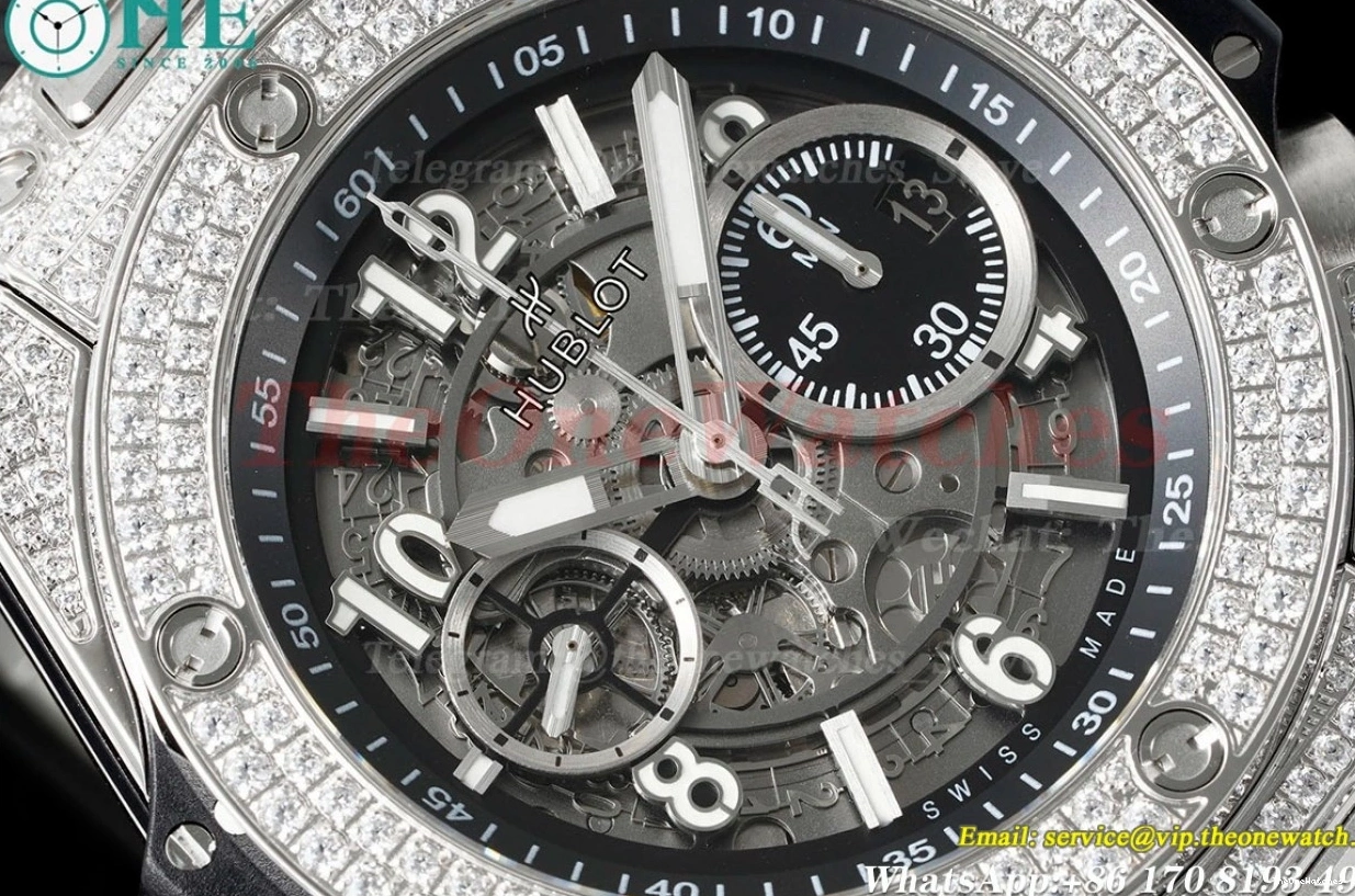 Diams Titanium Big Bang 44mm SS Diams Bezel BBF A1280 Rubber Unico 0421